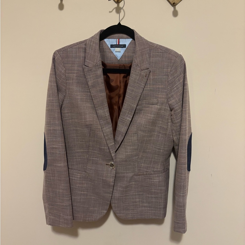 Tommy Hilfiger Multi-Color Blazer with Navy Elbow Patches
